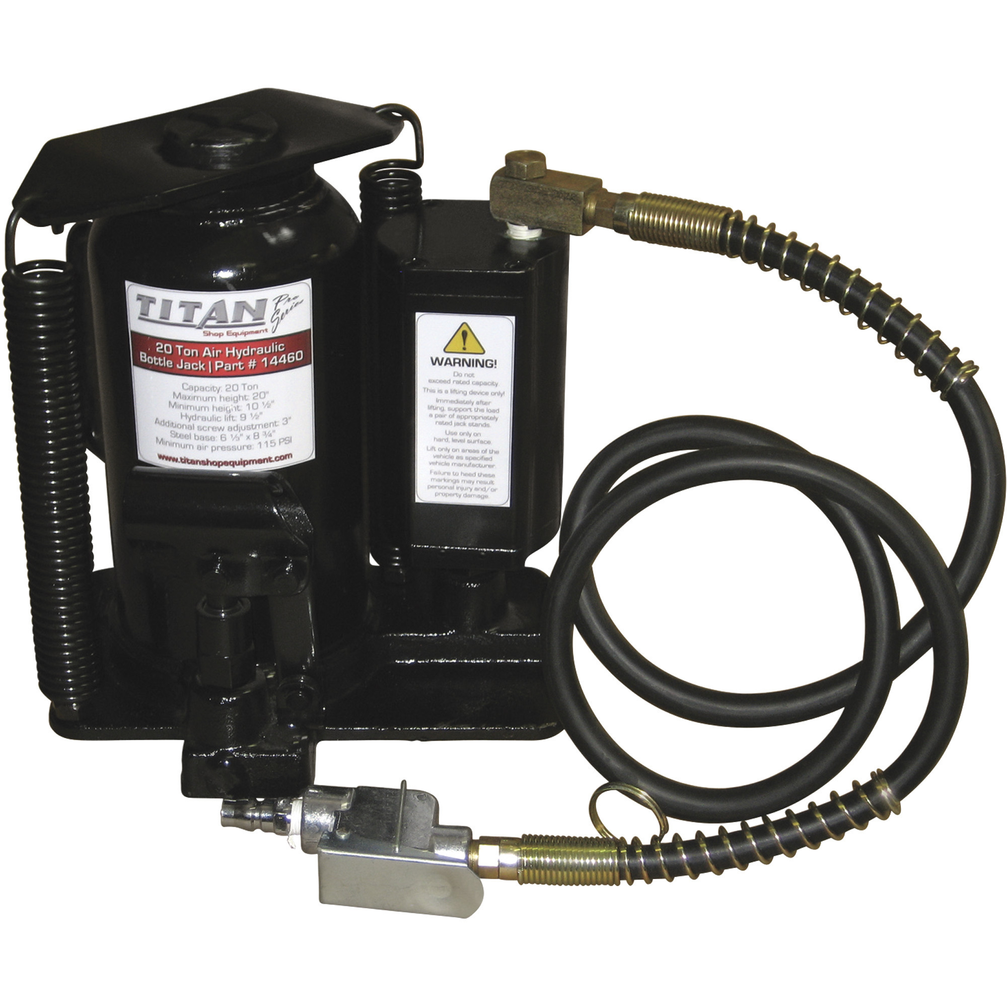 Ame International Titan 20-Ton Air/Hydraulic Bottle Jack, Model# 14460